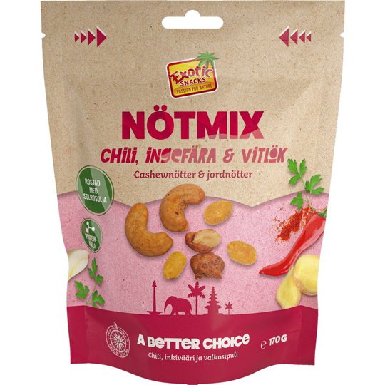 Pähkinäsekoitus Chili Inkivääri Valkosipuli - 27% alennus