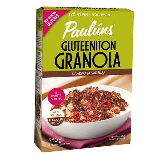 Granola Kaakao & Vadelma - 26% alennus