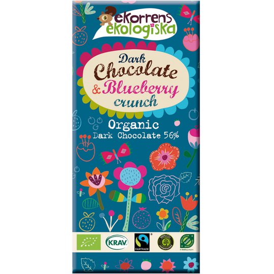 Luomu Tumma Suklaa "Blueberry Crunch" 85g - 40% alennus