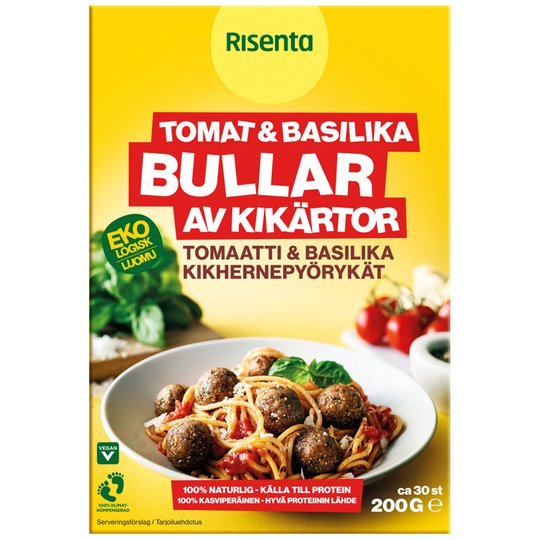 Luomu Kikhernepyörykät "Tomaatti & Basilika" 200g - 31% alennus