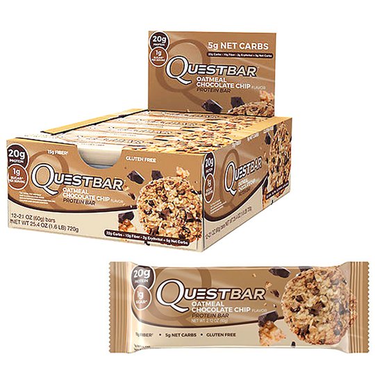 Laatikko: Proteiinipatukat "Oatmeal & Chocolate Chip" 12 x 60g - 57% alennus