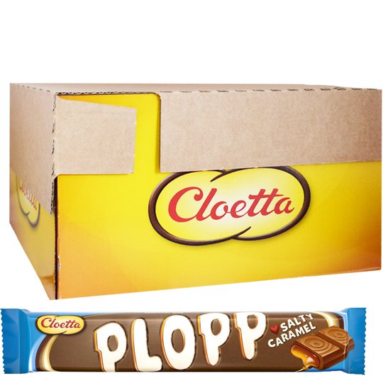Laatikollinen "Plopp Salty Caramel" Suklaapatukoita 35 x 50g - 88% alennus
