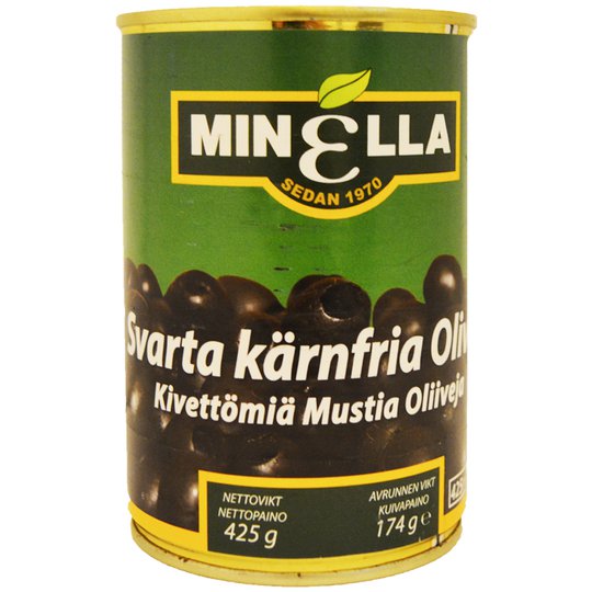 Kivettömät Mustat Oliivit 174g - 50% alennus