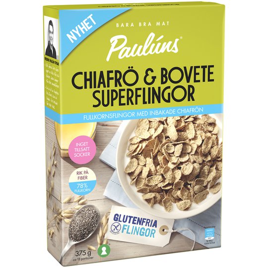 Aamiaishiutaleet Chian siemen & Tattari 375 g - 38% alennus