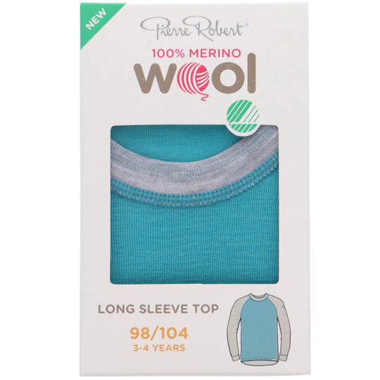Merinovillapaita Lapset, 98-104 Turkoosi & Harmaa - 44% alennus
