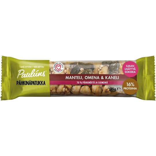 Pähkinäpatukka Manteli, Omena & Kaneli - 32% alennus