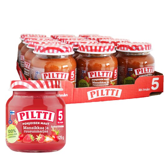 Lastenruoka Mansikka & Ruusunmarja 12kpl - 22% alennus