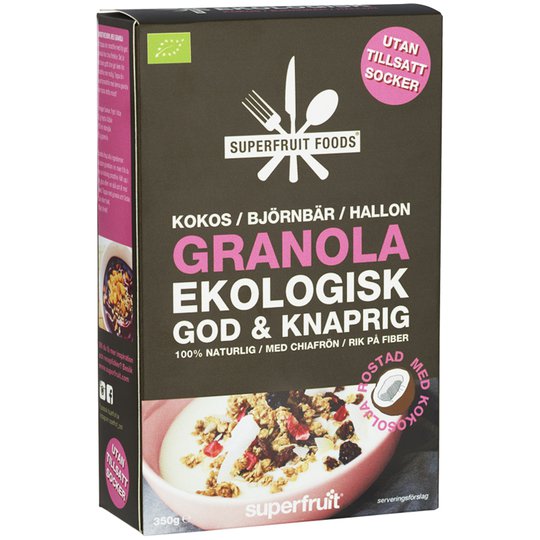 Luomugranola Kookos, Karhunvatukka & Vadelma - 40% alennus