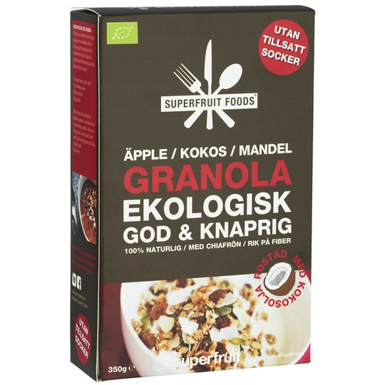 Luomugranola Omena, Kookos & Manteli - 40% alennus