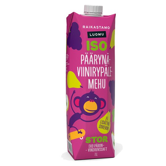 Luomu Päärynä-viinirypälemehu - 30% alennus