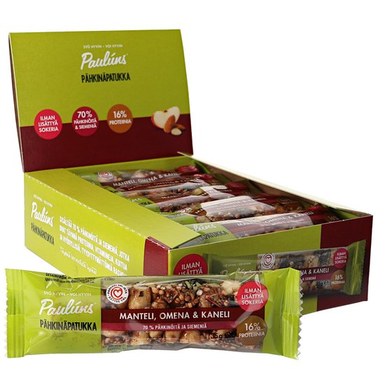 Pähkinäpatukat Manteli, Omena & Kaneli 15kpl - 70% alennus