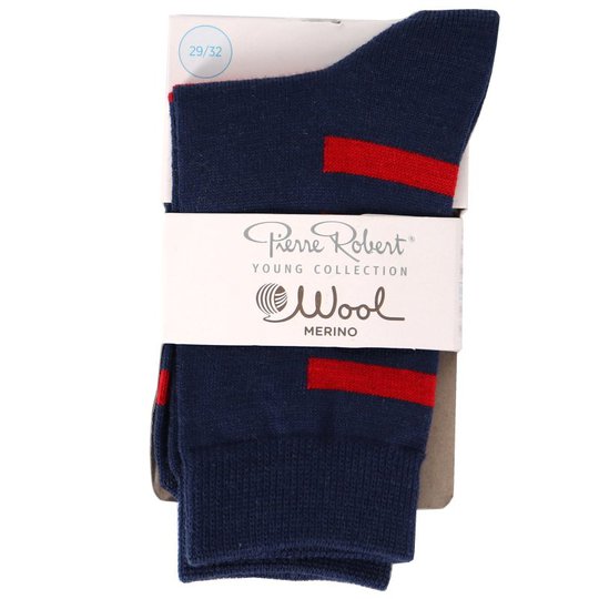 Merinovillasukat Navy Red koko 29-32 - 79% alennus