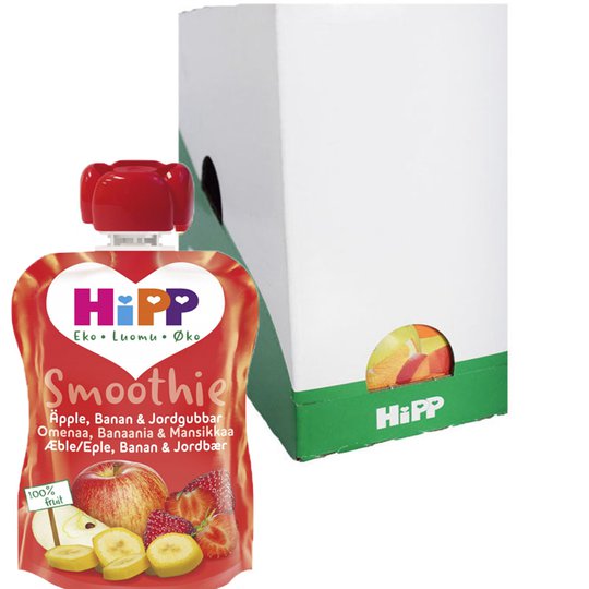 Laatikollinen Smoothieita Omena Banani ja Mansikka 6 x 90g - 26% alennus