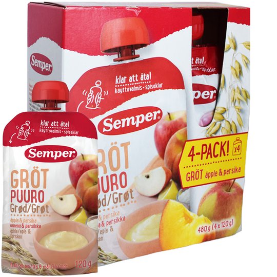Lastenpuuro Omenaa & Persikkaa 4 x 120g - 30% alennus