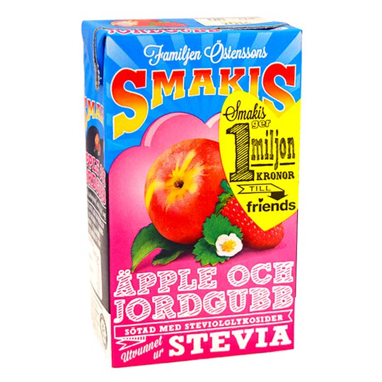 Hedelmäjuoma, Omena & Mansikka Stevia 250ml - 22% alennus