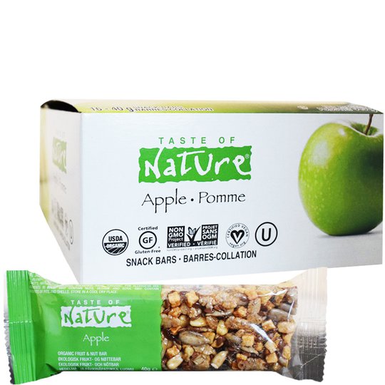Laatikollinen Luomu Välipalapatukoita "Apple" 16 x 40g - 67% alennus