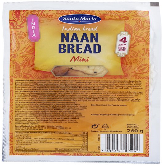 Leivät "Naan Bread Mini" 260g - 30% alennus