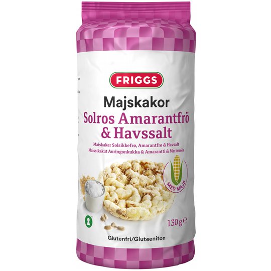 Maissikakut Auringonkukka, Amarantti & Merisuola 130g - 45% alennus