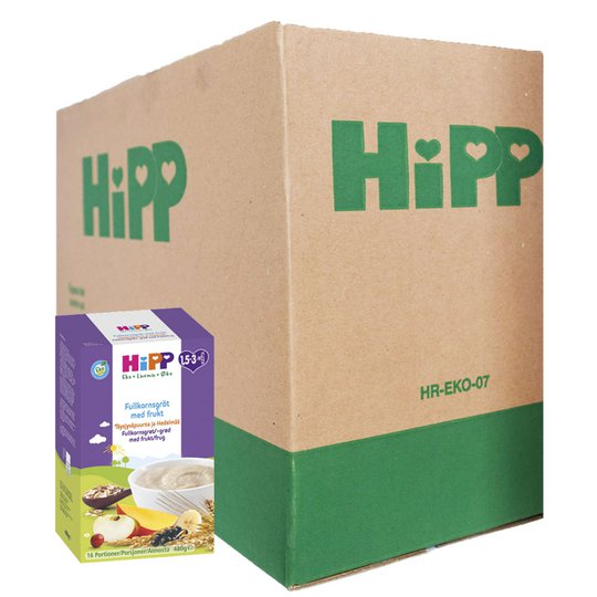 Laatikollinen Lastenruokaa: Täysjyväviljapuuro Hedelmillä 4 x 480g - 89% alennus