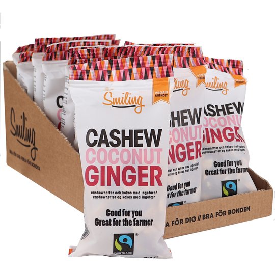 Luomu Cashewpähkinät Kookos & Inkivääri 20kpl - 27% alennus