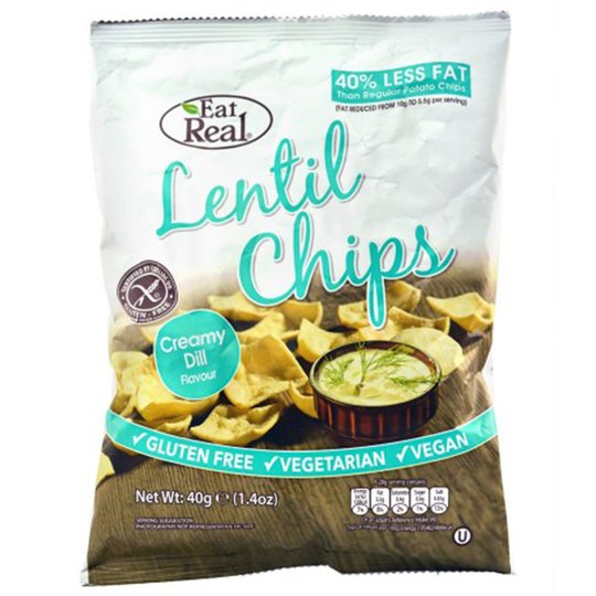 Linssisipsit, "Creamy Dill" 40 g - 17% alennus