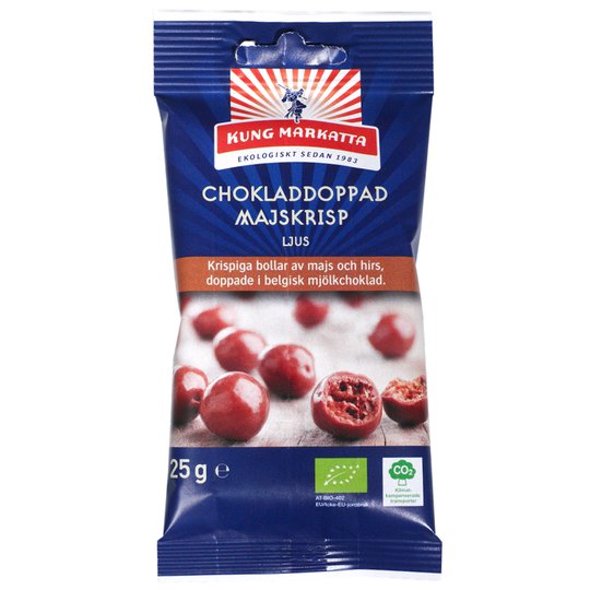 Maitosuklaapäällysteiset maissipallot 25 g - 45% alennus