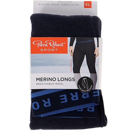 Merinovillaiset Pitkät Alushousut Dark Navy Koko XL - 46% alennus