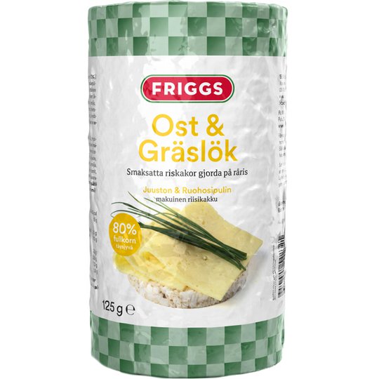 Riisikakut, Juusto & Ruohosipuli 125g - 34% alennus