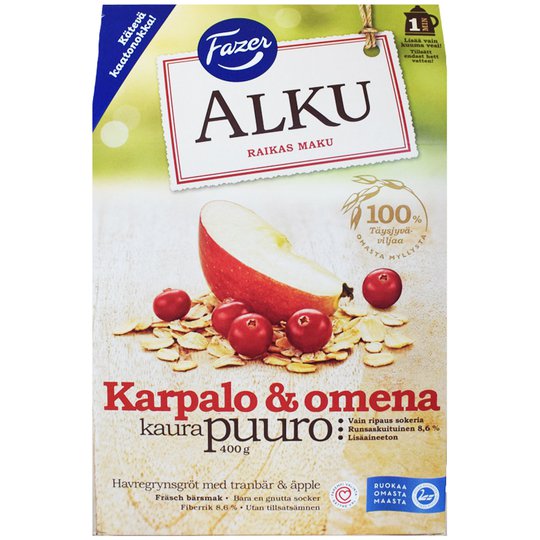 Kaurapuuro "Karpalo & Omena" 400g - 26% alennus