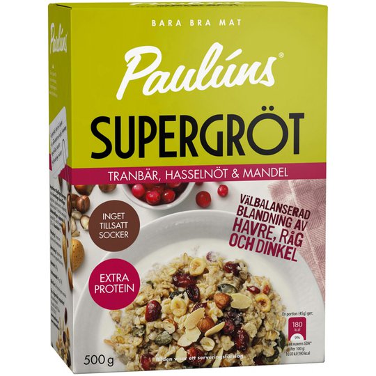 Puuro Karpalo, Hasselpähkinä & Manteli 500 g - 56% alennus