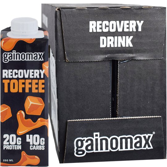 Laatikollinen Proteiinijuomia "Recovery Toffee" 16 x 250ml - 64% alennus